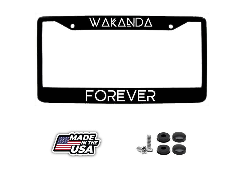 BLACK PANTHER FANS! "WAKANDA/FOREVER" BLACK LICENSE PLATE FRAME