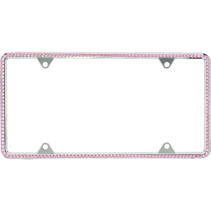 Light Pink Diamond Bling Glitter Crystal RhineStone License Plate Frame Car Thin