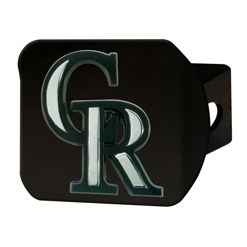 MLB Colorado Rockies 3D Chrome on Black Metal Hitch Cover