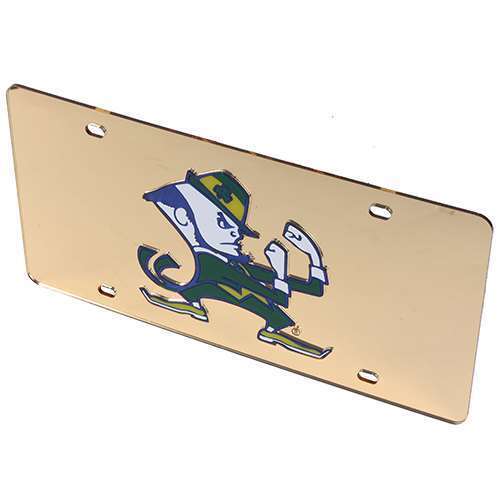 NCAA Notre Dame Fighting Irish Inlaid Acrylic License Plate - Gold