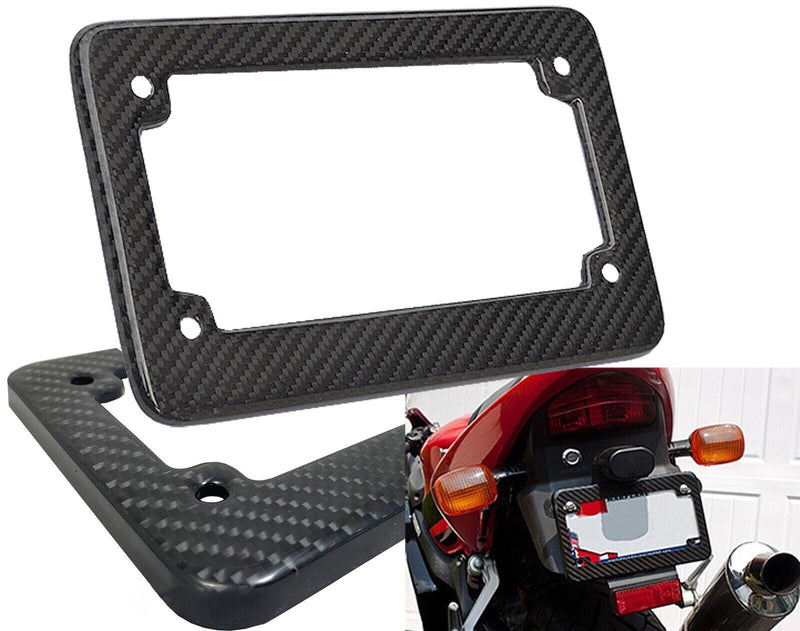 JDM MOTORCYCLE License Plate Frame 4"x7" Weather proof frame Carbon Fiber C3
