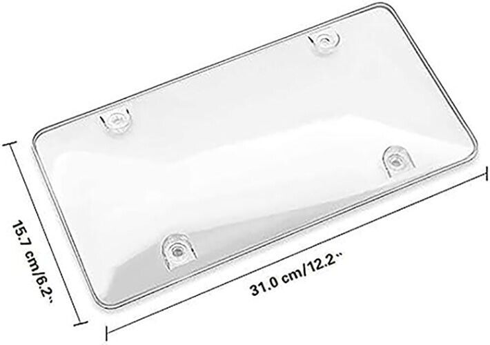 2 pcs Unbreakable Clear Bubble license plate cover will fit all license plates
