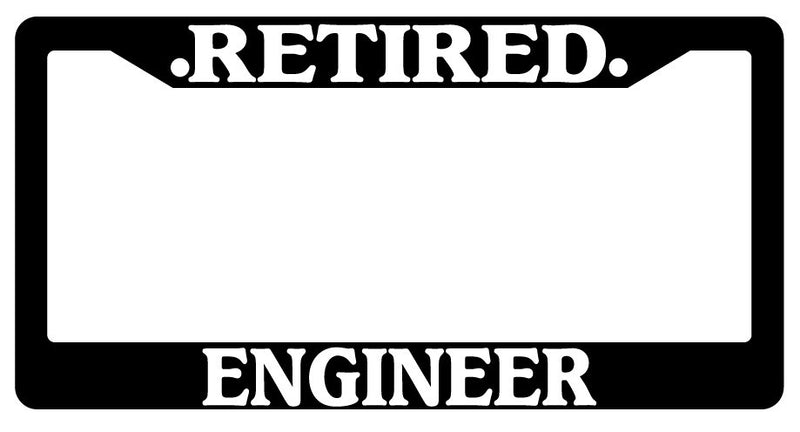 Black License Plate Frame Retired Engineer Auto Accessory Novelty  Mod-GRAPH9856236-240