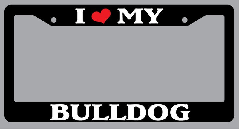 Black License Plate Frame "I Heart My Bulldog" Auto Accessory Novelty 315  Mod-GRAPH9856236-2677
