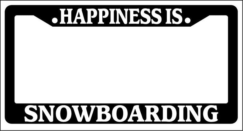 Black License Plate Frame Happiness Is... Snowboarding Auto Accessory Novelty  Mod-GRAPH9856236-830