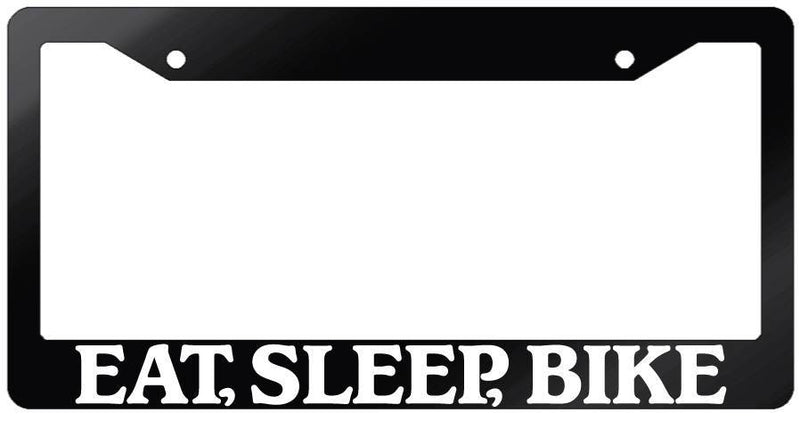 Glossy Black License Plate Frame EAT, SLEEP, BIKE Auto Accessory 700  Mod-GRAPH9856236-7467