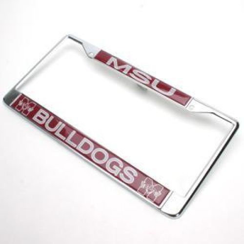 NCAA Mississippi State Bulldogs Metal License Plate Frame W/domed Insert - Msubulldo