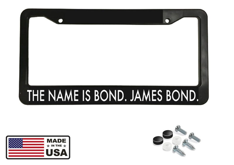 The Name Is Bond James Bond Action Hero Movie Plastic Car License Plate Frame