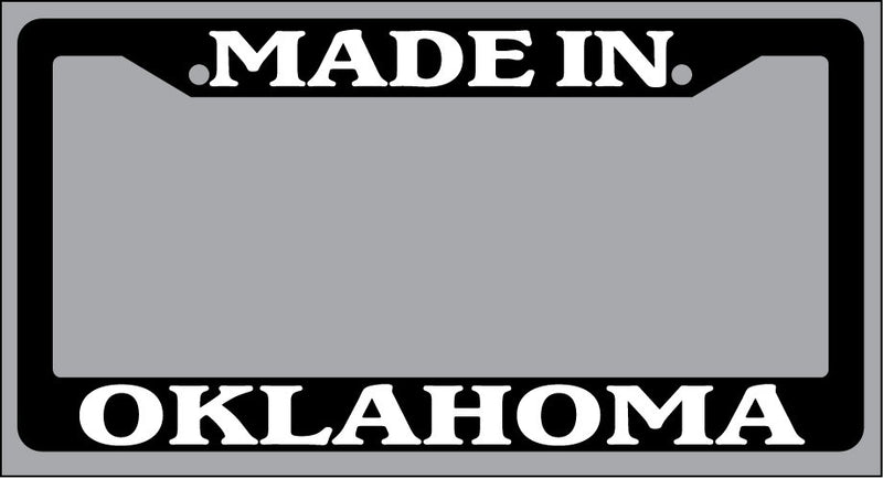 Black License Plate Frame "Made in Oklahoma" Auto Accessory Novelty 2461  Mod-GRAPH9856236-2980