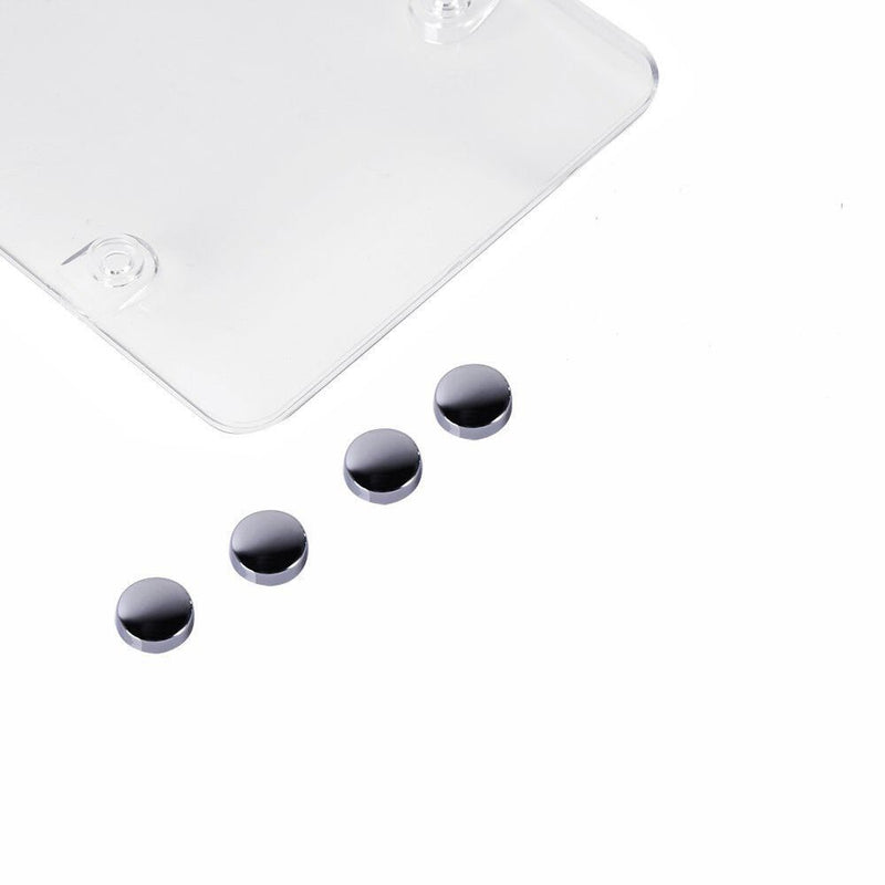 2 Universal Unbreakable Clear License Plate Shield Covers + 8 Chrome Screw Caps