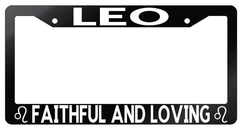 Glossy Black License Plate Frame Auto Accessory Leo Faithful and Loving  Mod-GRAPH9856236-7442