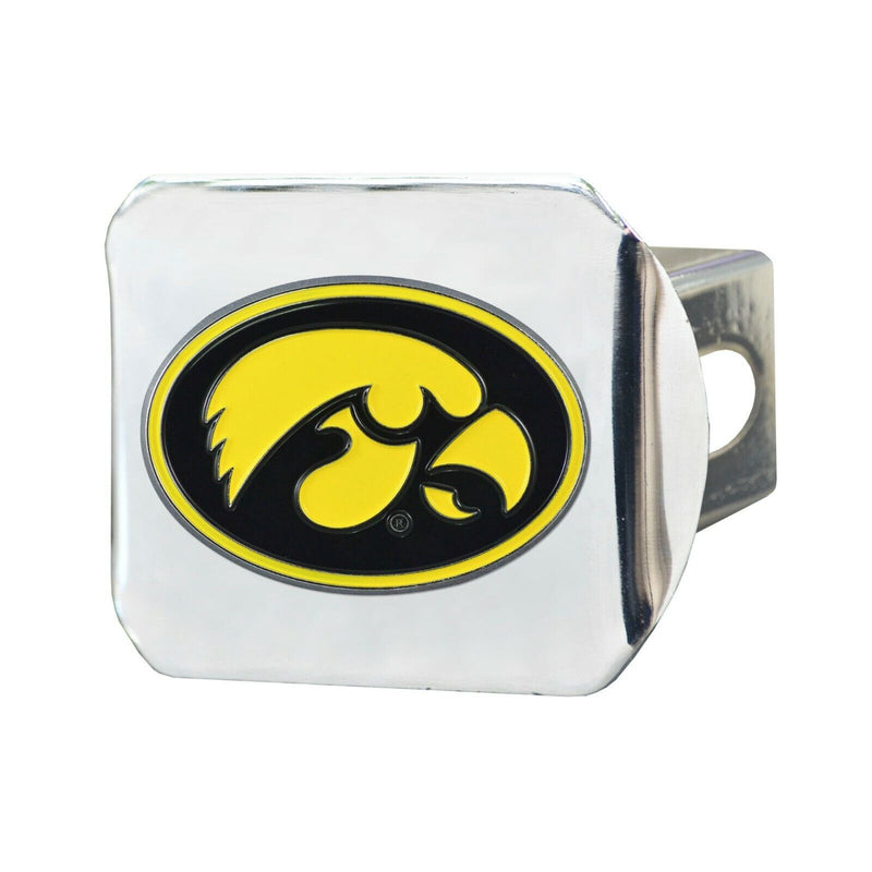 NCAA Iowa Hawkeyes Color on Chrome 3D Metal Hitch Cover