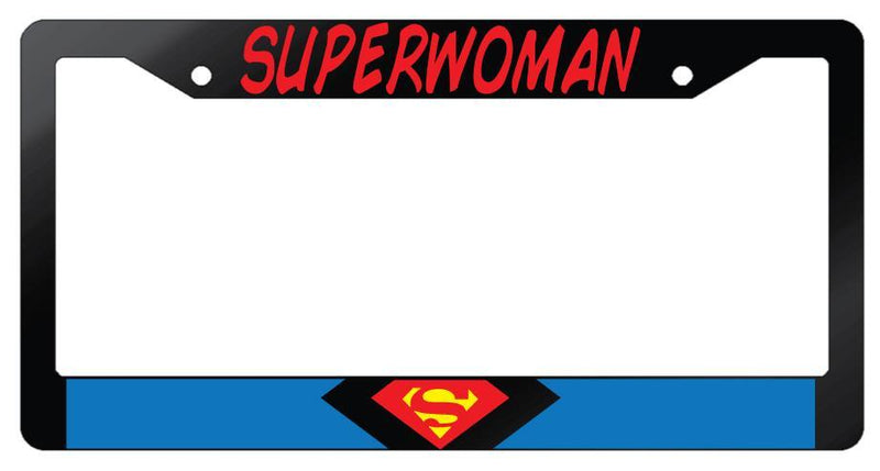 Superwoman Glossy Black Plastic License Plate Frame DC  Mod-GRAPH9856236-6995