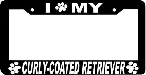 CURLY-COATED RETRIEVER paw print License Plate Frame