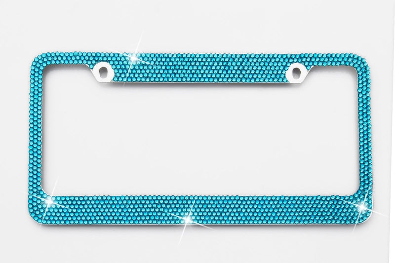 Blue Crystal License Plate Frame 7 rows Special Bling Offer