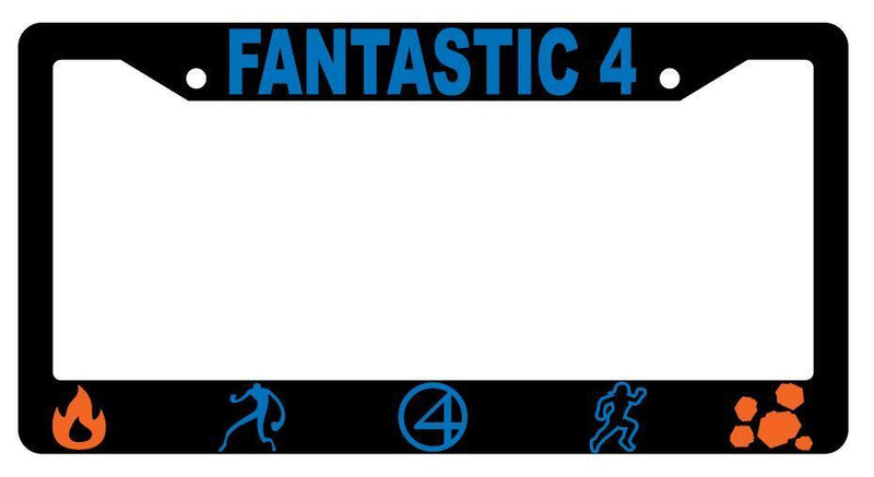 Fantastic Four Black Plastic License Plate Frame Auto For Marvel  Mod-GRAPH9856236-1953