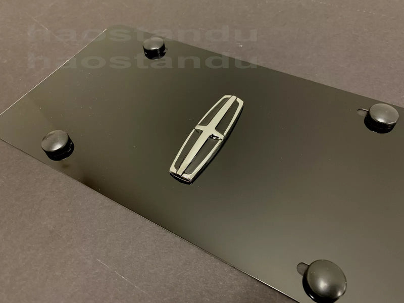 1x 3D "Lincoln Cross LOGO" Cross Emblem Aluminum BLACK Color Front Plate RUST FREE