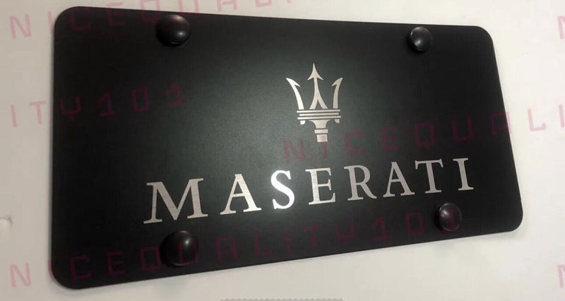 Laser Engraved Maserati Stainless Steel Finished License Plate