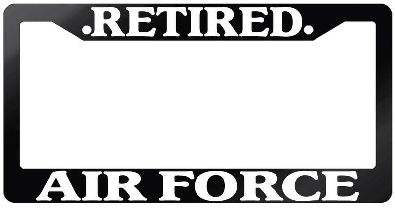 Glossy Black License Plate Frame RETIRED AIR FORCE Auto Accessory  Mod-GRAPH9856236-7422