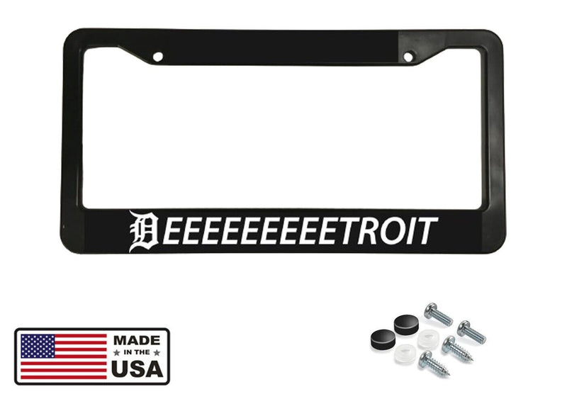 Detroit Michigan Tigers Lions Motor city Red Wings Black License Plate Frame NEW
