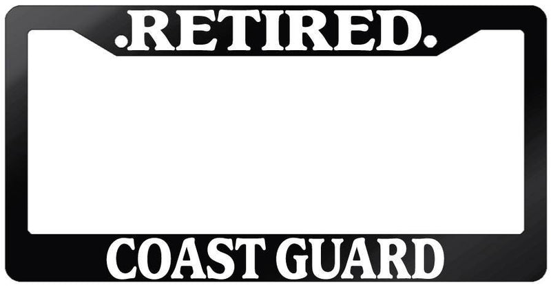 Glossy Black License Plate Frame RETIRED COAST GUARD Auto Accessory  Mod-GRAPH9856236-7424