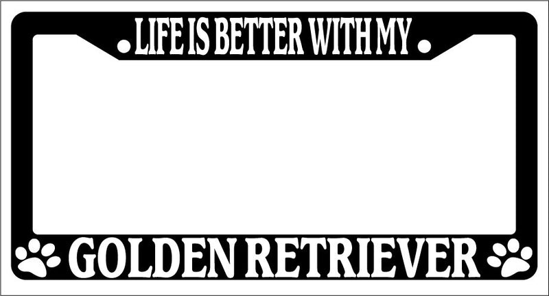 Black License Plate Frame Life Is Better With My Golden Retriever Auto 404  Mod-GRAPH9856236-1487