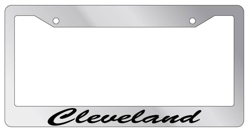 Chrome METAL License Plate Frame CLEVELAND CURSIVE Auto Accessory 1192  Mod-GRAPH9856236-9001