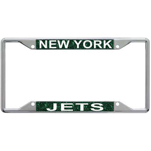 NFL New York Jets Metal Inlaid Acrylic License Plate Frame