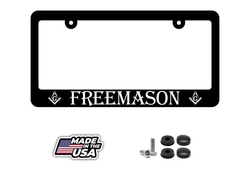 Freemason Mason Masonic Blue Bronze Art Car Truck License Plate Frame