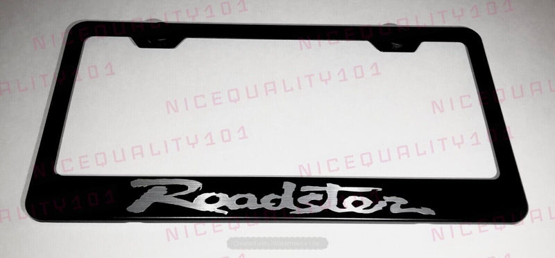 Roadster Stainless Steel Black Finished License Plate Frame Holder