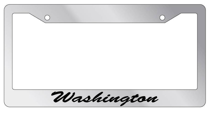 Chrome METAL License Plate Frame Washington Cursive Auto Accessory  Mod-GRAPH9856236-8002