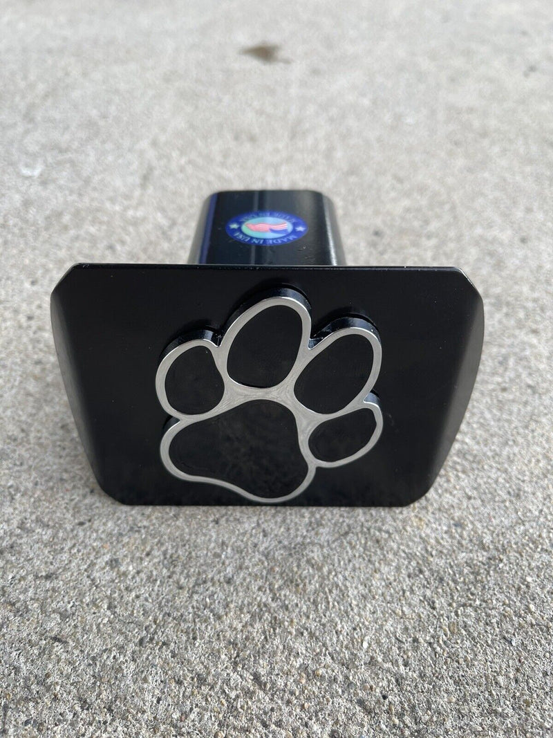 Car Hitch Cover Plug Cap Trailer Tow Receiver 2" Dog Paw Foot Black