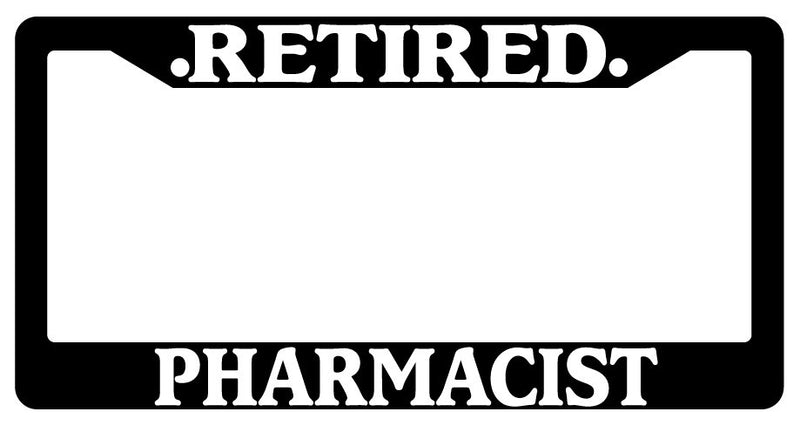 Black License Plate Frame Retired Pharmacist Auto Accessory Novelty  Mod-GRAPH9856236-247