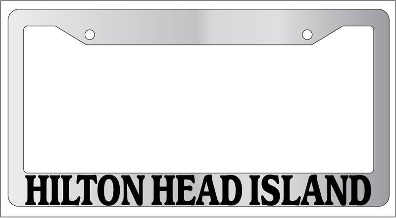 Chrome License Plate Frame New City State Hilton Head Island Accessory 1350  Mod-GRAPH9856236-6312