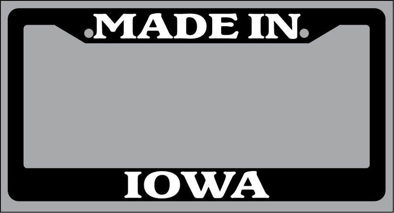 Black License Plate Frame "Made in Iowa" Auto Accessory 1482  Mod-GRAPH9856236-990