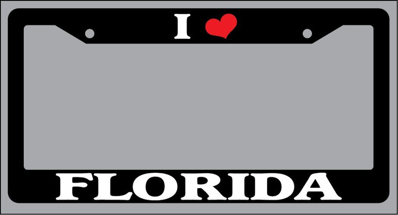 Black License Plate Frame I Heart Florida Auto Accessory 1251  Mod-GRAPH9856236-1387