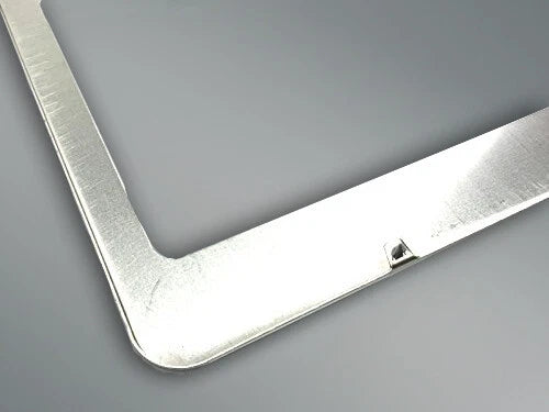 Cadillac License Plate Frame Laser Engraved Anodized Aluminum, Rear, Silver, Road Legal, Anodized Aluminum, Car
