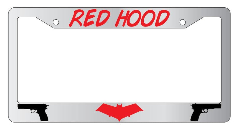 Red Hood Chrome License Plate Frame DC  Mod-GRAPH9856236-4149