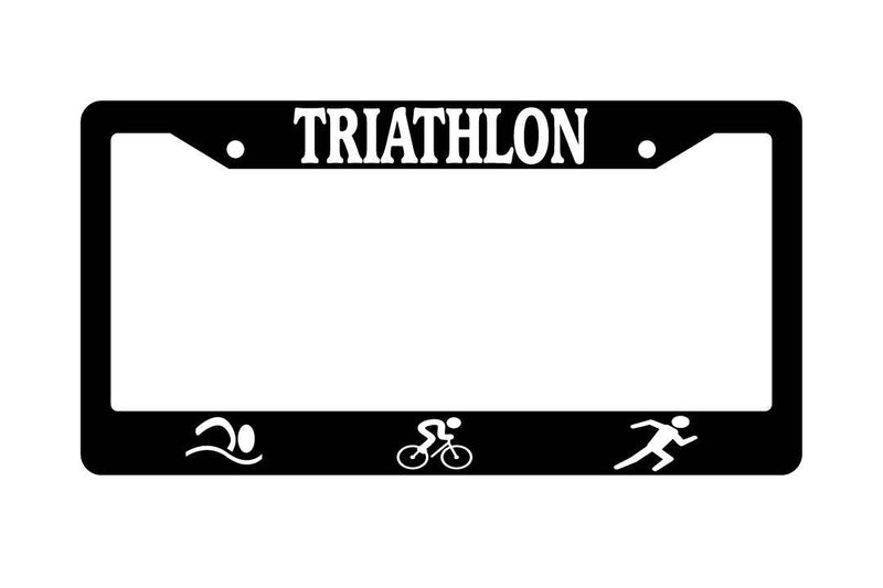 Black License Plate Frame TRIATHLON w/LOGOS Auto Accessory  Mod-GRAPH9856236-1921