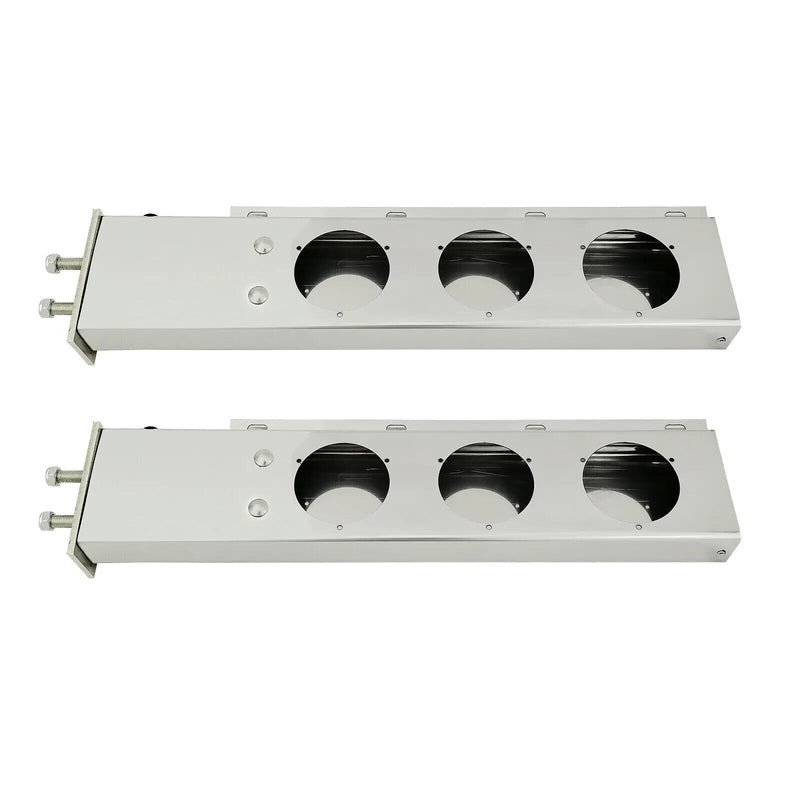 30" Straight Spring Loaded Mud Flap Hangers w/ 4" Light Cutouts For Semi Trucks