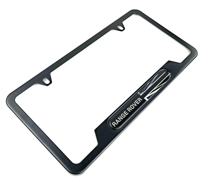 Range Rover Land Rover Logo Black Finish Steel License Plate Frame Genuine New