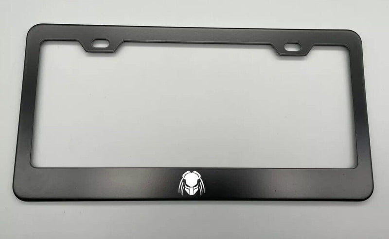 laser engraved Predator BLACK Stainless Metal License Plate Frame