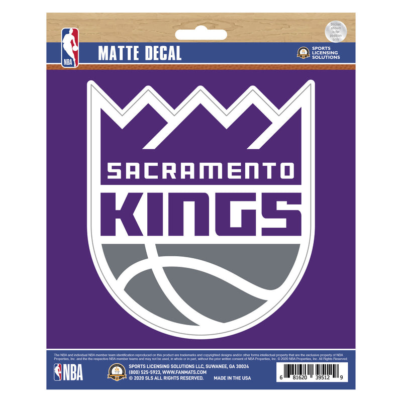 NBA Sacramento Kings Decal Matte 5"X6.25" Auto Boat Cooler Luggage