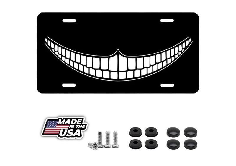 Cheshire Cat Grin License Plate - Spooky Animal Car Tag, 6x12 Inches