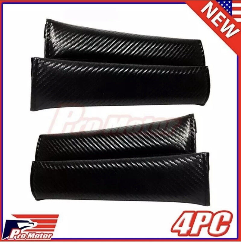 4 x Universal Carbon Fiber Seat Belt Cover Shoulder Pad Cushion Safe Protector z