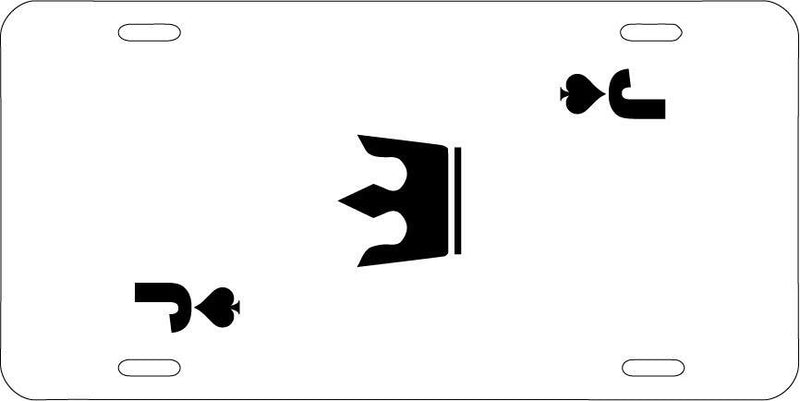 Jack Of Spades White Vanity License Plate Mod-GRAPH9856236-7672