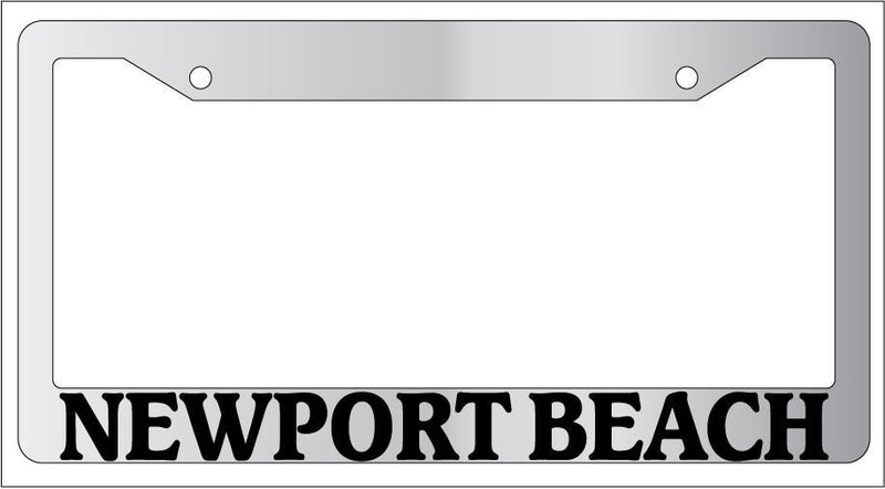 Chrome License Plate Frame New City State Newport Beach Auto Accessory 2411  Mod-GRAPH9856236-6313