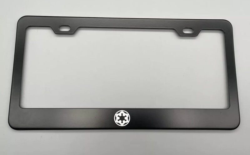 laser engraved Star Wars BLACK Stainless Steel License Plate Frame