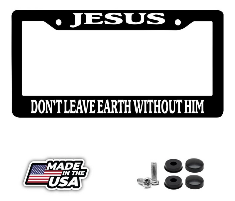 Black License Plate Frame Jesus Don&