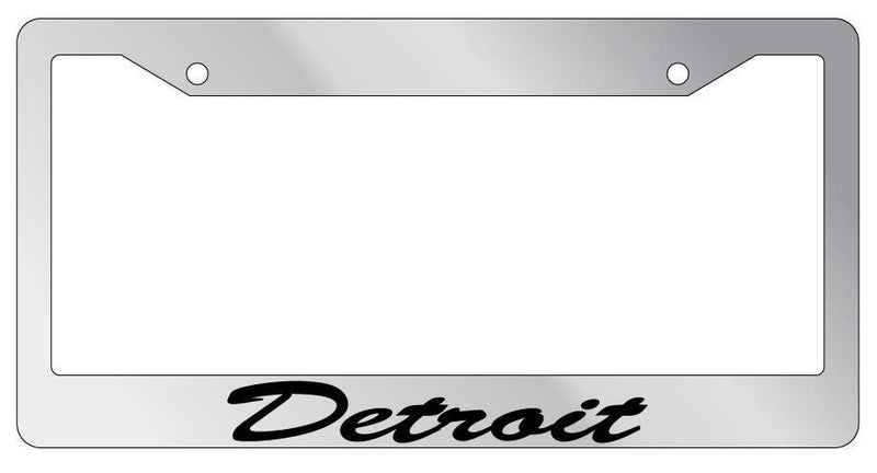 Chrome METAL License Plate Frame DETROIT CURSIVE Auto Accessory 1215  Mod-GRAPH9856236-7773